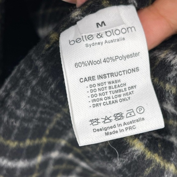 Belle & Bloom Publisher Double Breasted Wool Blend Coat Black Size M NWOT - Picture 11 of 12